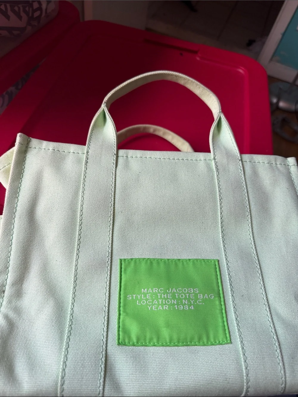 Marc Jacobs Mint Green Canvas Tote used